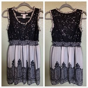 Sequin smock mini dress